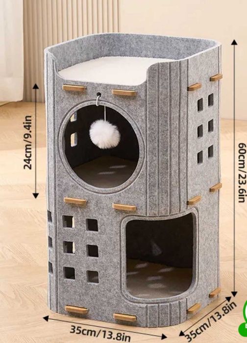 Кошачий дом двухуровневый