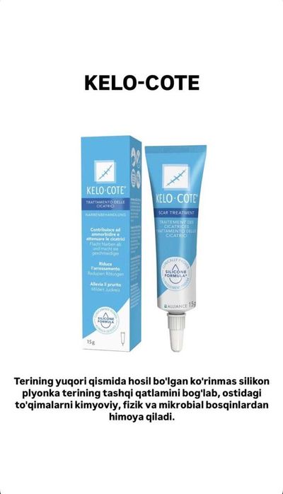Kelo-cote® Tibbiy mahsulot:Chandiq davolash uchun Gel