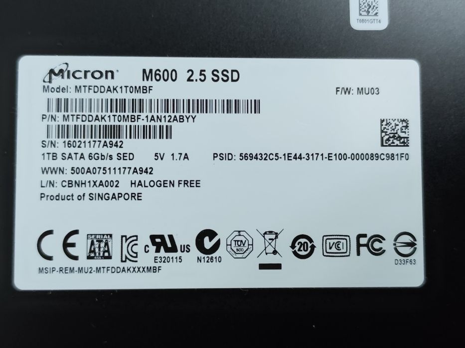 SSD 1 TB micron 2'5