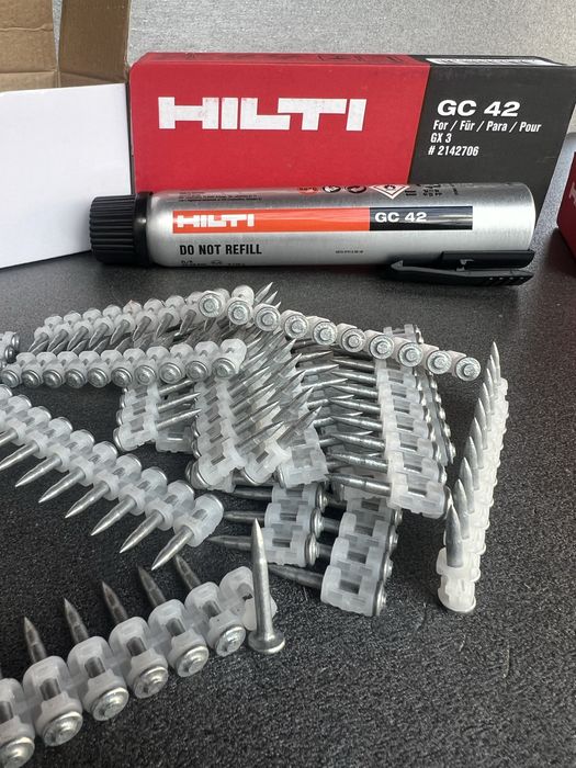 Cuie + gaz hilti gx120 si gx3 14,19,22,25,27,32,38   1000 cuie/cutie