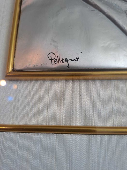 icoana Fecioara Maria argint foita aur Pellegrini 41/36 cm