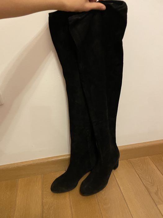 Cizme negre piele intoarsa integral masura 40