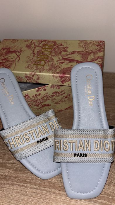 Papuci Christian Dior bleu