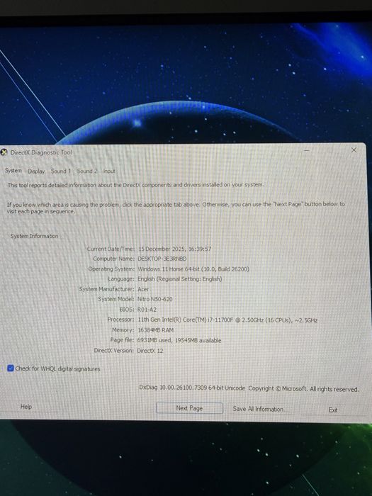 PC Gaming Acer Nitro N50-620