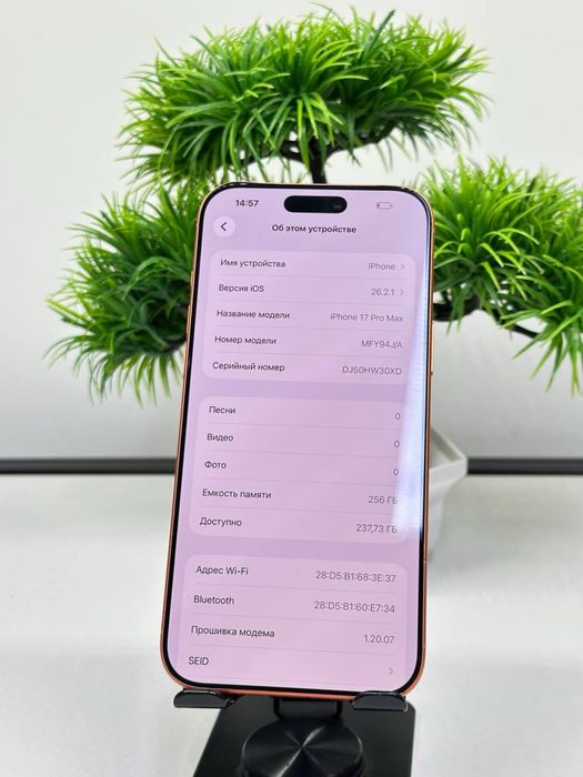 iPhone 17 pro max 256gb  Akb: 92% цп:350