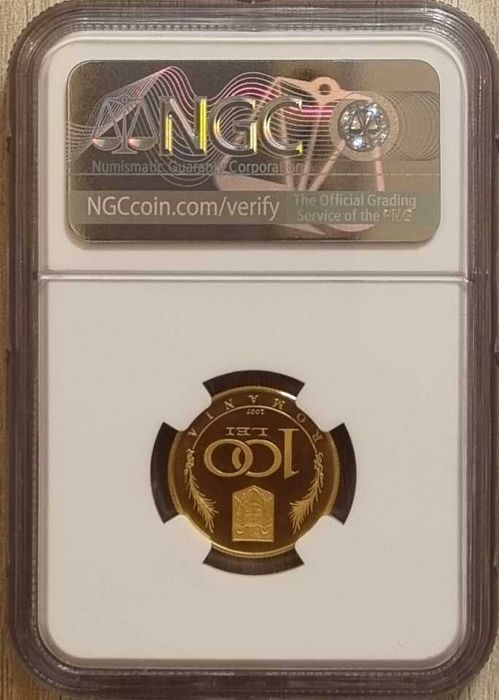 Moneda BNR 100 lei aur Dimitrie Cantemir gradata NGC PF 69 UC