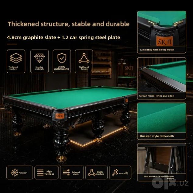 Billiard stoli metall bort slanets to‘liq komplekt o‘rnatish rus billi