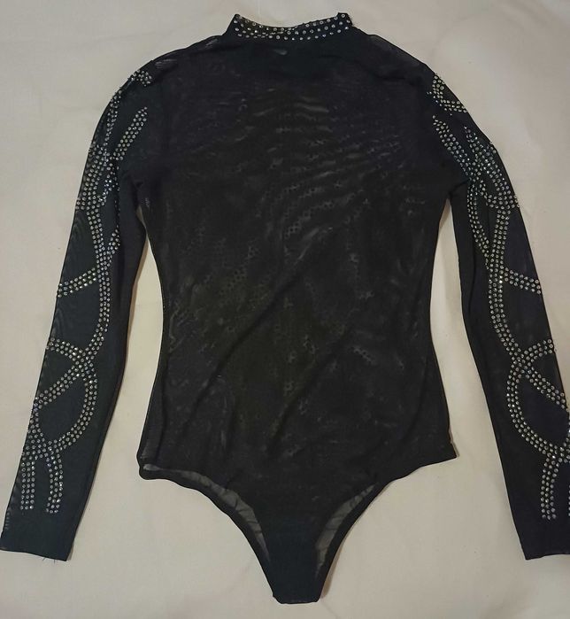 Блестящо дантелено боди