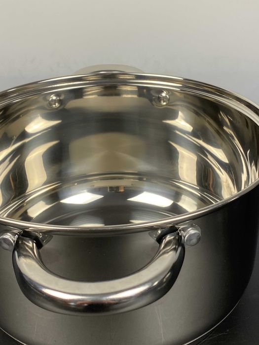 Oala inox 6.4 litri cu capac de sticla pentru gatit zilnic