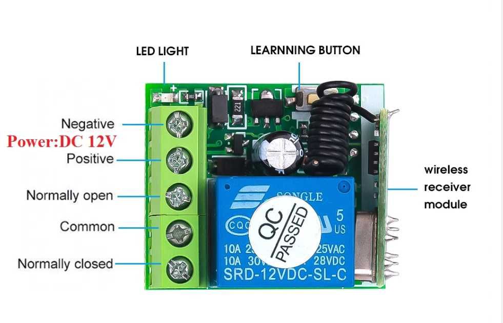 Едноканално реле 12V 220V с дистанционно управление, реле модул