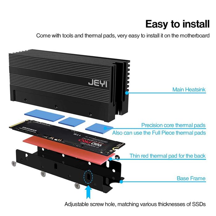 Новинка! Охлаждающий Радиатор для SSD M.2 NVME NGFT Jeyi