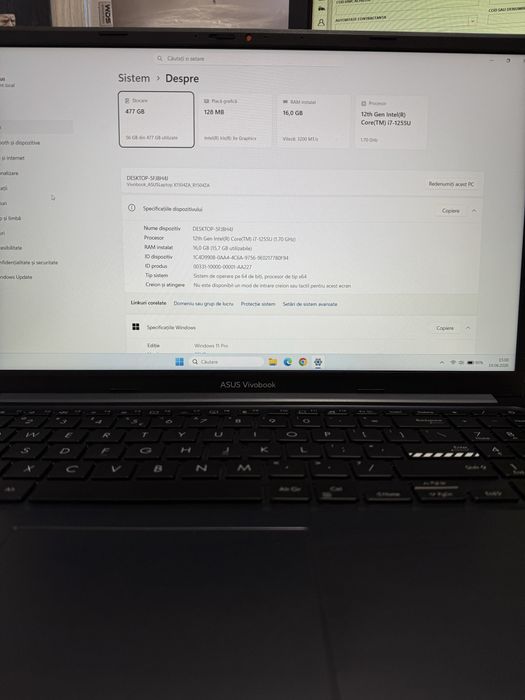 Asus VivoBook i7(12Th)SSD 512Gb/16Gb ram/Windows 11 Pro