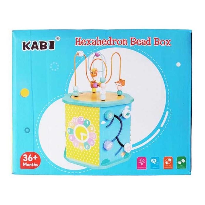 Детски активен куб дървен