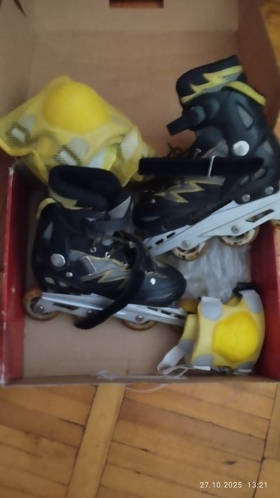 Роликовые каньки+защитки