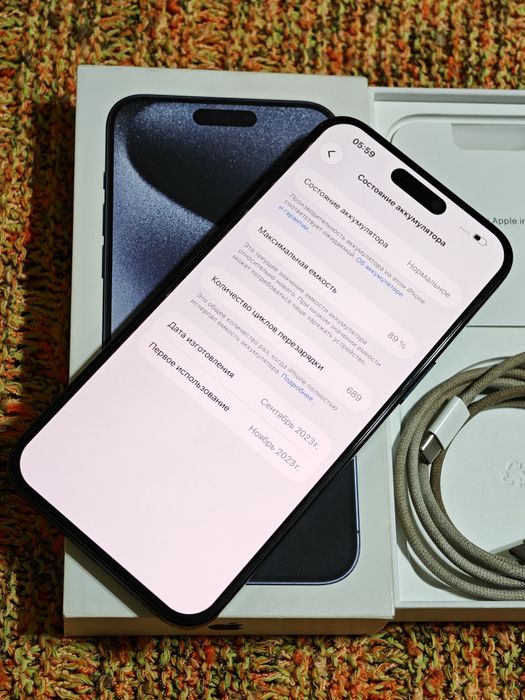 Айфон 15 про макс 256 Гб ёмкость 89