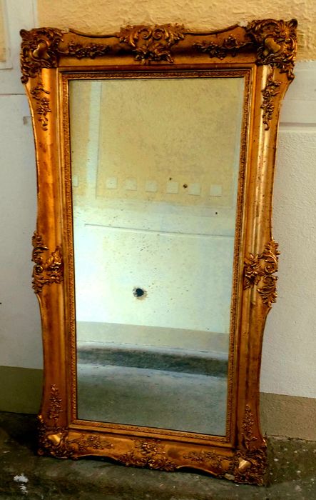 Oglinda veche stil baroc lemn masiv peste 150 de ani 130x50