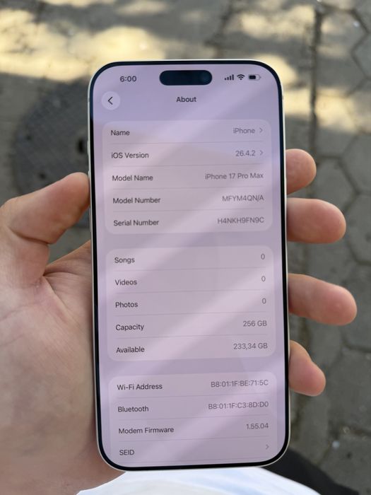 Iphone 17 pro max 256gb