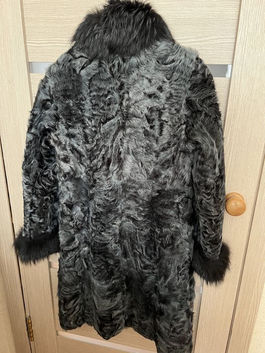 Шуба голубой каракуль