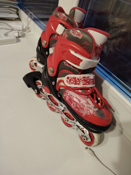 Коньки роликовые, светодиодные