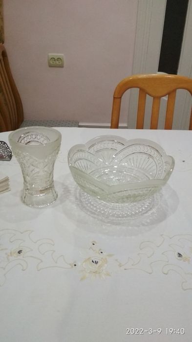 Ваза хрустальная под фрукты -трансформер