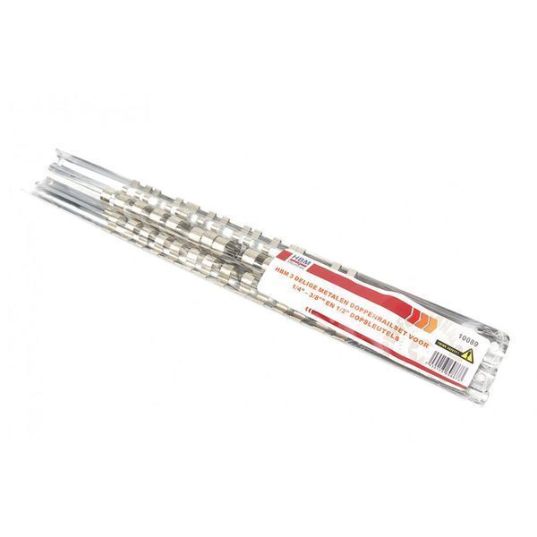 Комплект 3 метални шини, поставка за вложки 1/2 3/8 1/4 hbm