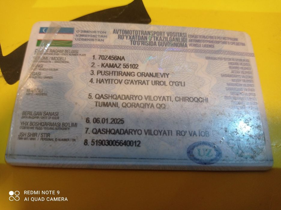 Kamaz SELXOZ holati yaxshi