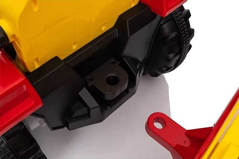 Tractor electric pentru copii Nichiduta Track Green 90W cu telecomanda 2.5G, Acumulator 12V, Remorca detasabila, Centura siguranta, Faruri  LED,