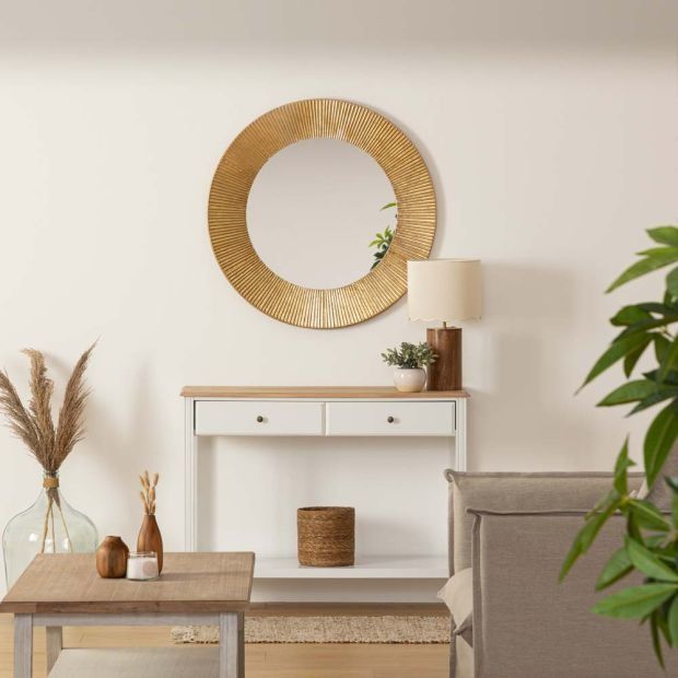 90см! Огромно кръгло огледало с метална рамка