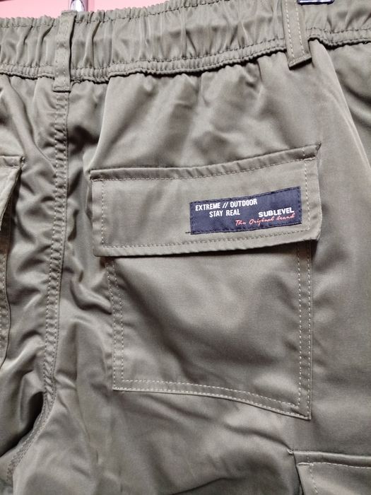Мъжки карго панталон Sublevel L , XL ,XXL зелено долнище еластичен