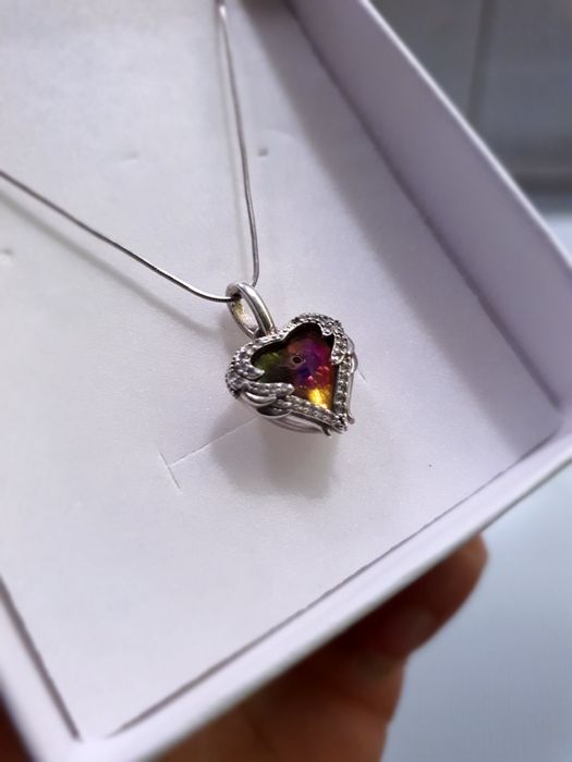 Сребърно колие с обеци