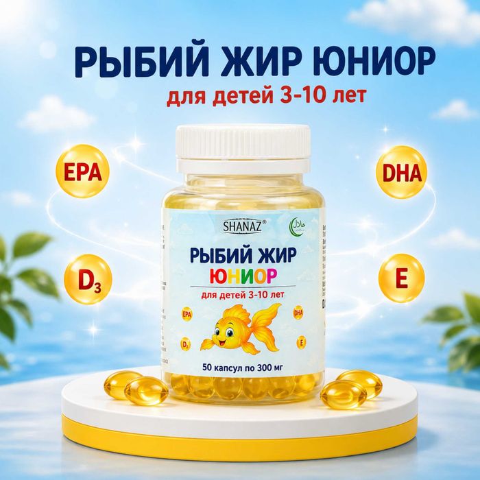 Рыбий жир "Юниор" 300мл 50 капсул
