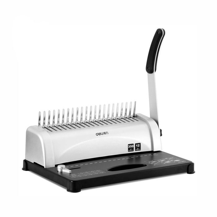 Машина для переплета, сш 350 листов, ф.А4 (cеребряный) Deli 3870