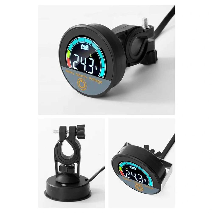 Indicator baterie – Voltmetru DC 12V–72V display bicicletă trotinetă