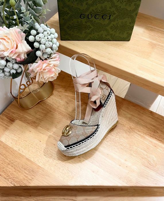 Gucci дамски сандал еспадрили платформа wedge sandal