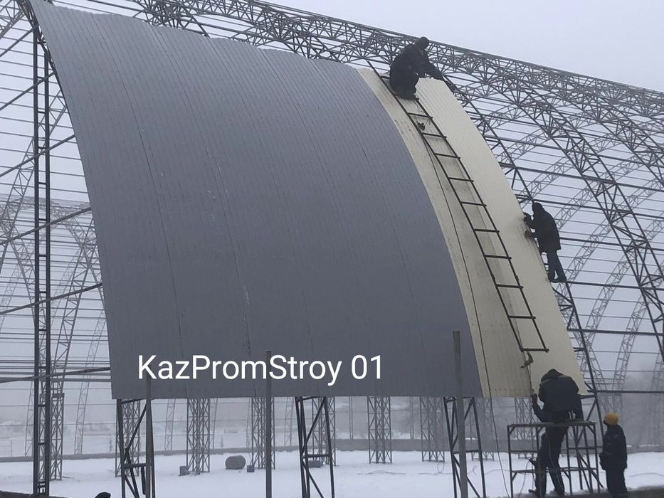 Ангар из сэндвич панели