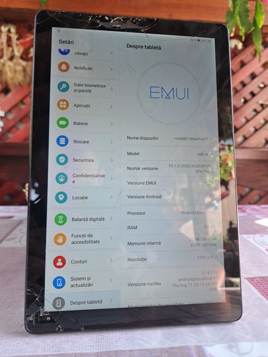 Tabletă Huawei MatePad T10 funcțională, touch perfect, display spart
