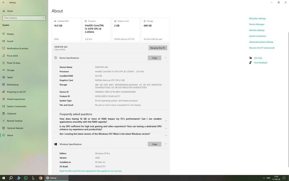 Sistem PC i5, 16GB, 2xSSD, GTX750 + periferice + monitor
