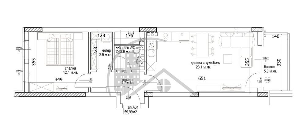 Продава се Двустаен апартамент в Варна, Кайсиева градина - 70 кв.м за 1416 €/кв.м - Снимка #1