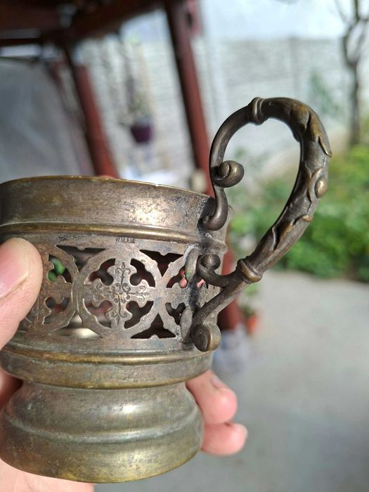 Set de colecție WMF – Patru suporturi pentru pahare de ceai în stil Art Nouveau Anii 1886-1903