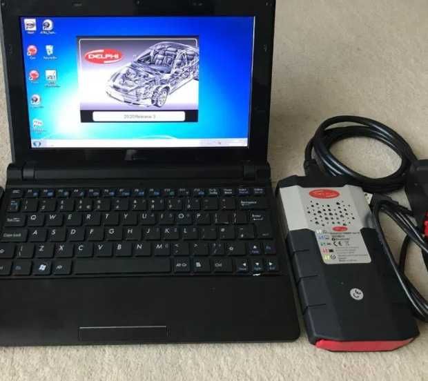 Kit diagnoza auto 12/24V obd2 led bluetooth+laptop full activat, tester auto pentru turisme si camioane in limba romana, totul instalat si activat