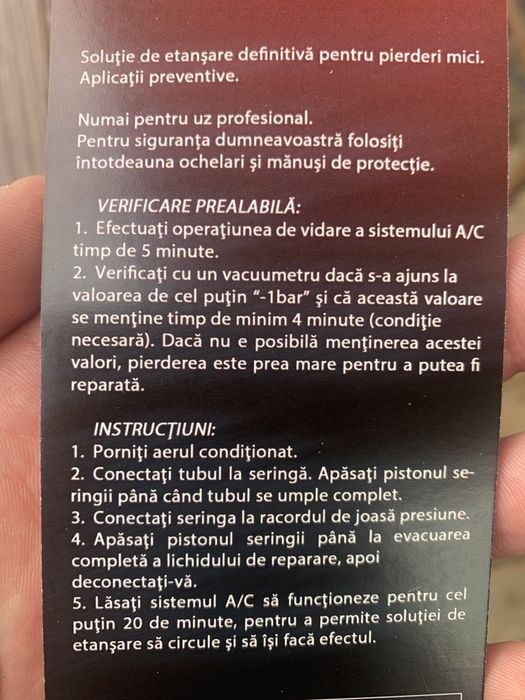 Seringa astupare pori leak stop extreme optional adaptor cupla freon