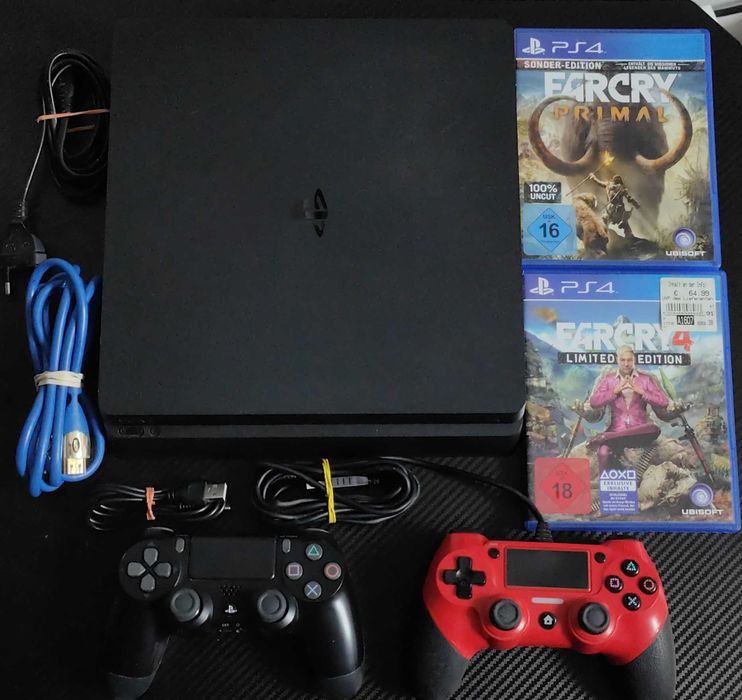 PlayStation 4 slim,2 manete, 23 de jocuri,Roblox,Fortnite,Far Cry 4