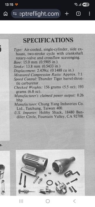 Motor termic Modelism Thunder Tiger 15 III R/C