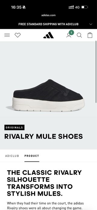 Продам новые мюли ADIDAS оригинал