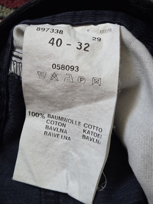 Pantaloni  velur H.I.S Jeans albastru închis / negru, mărimea 40/32 – Stare