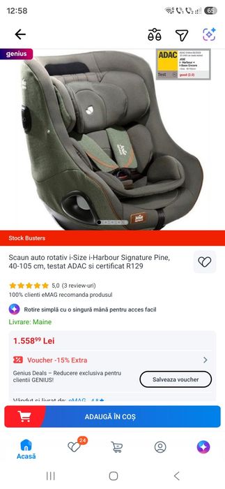 Scaun copii Joie si baza isofix