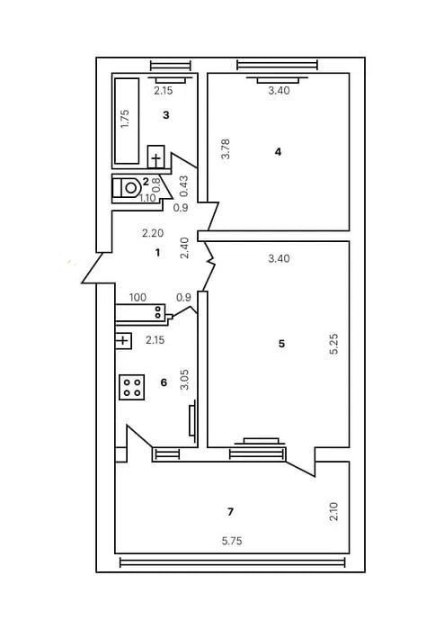 В продаже 2-х комнатная квартира в  Спутнике 5