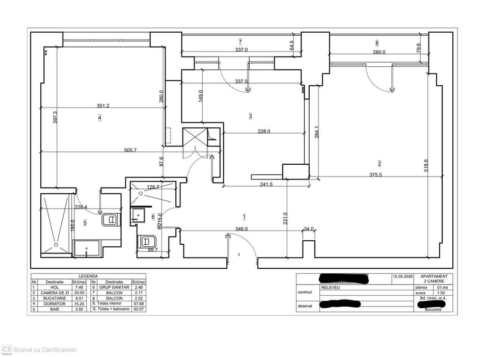 Apartament 2 camere | Unirii Fantani | Casa Poporului | vedere integra