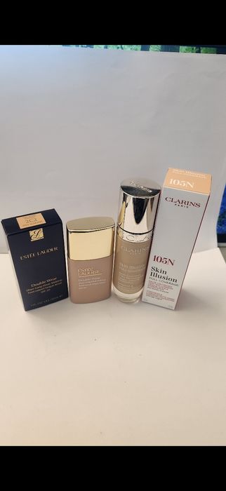 Clarins Skin Illusion и ESTEE LAUDER Double Wear Sheer  Фон дьо тен