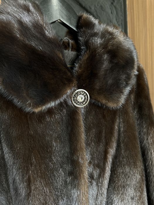 Норковая шуба в шоколадном цвете
